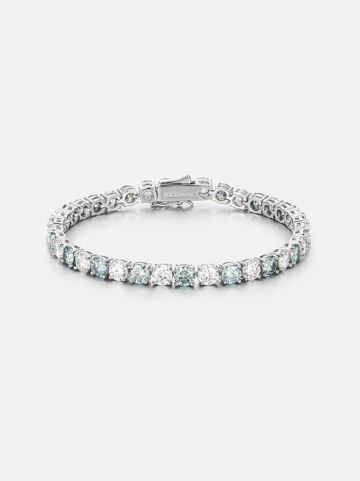 Blue & White Moissanite Tennis Chain Or Bracelet