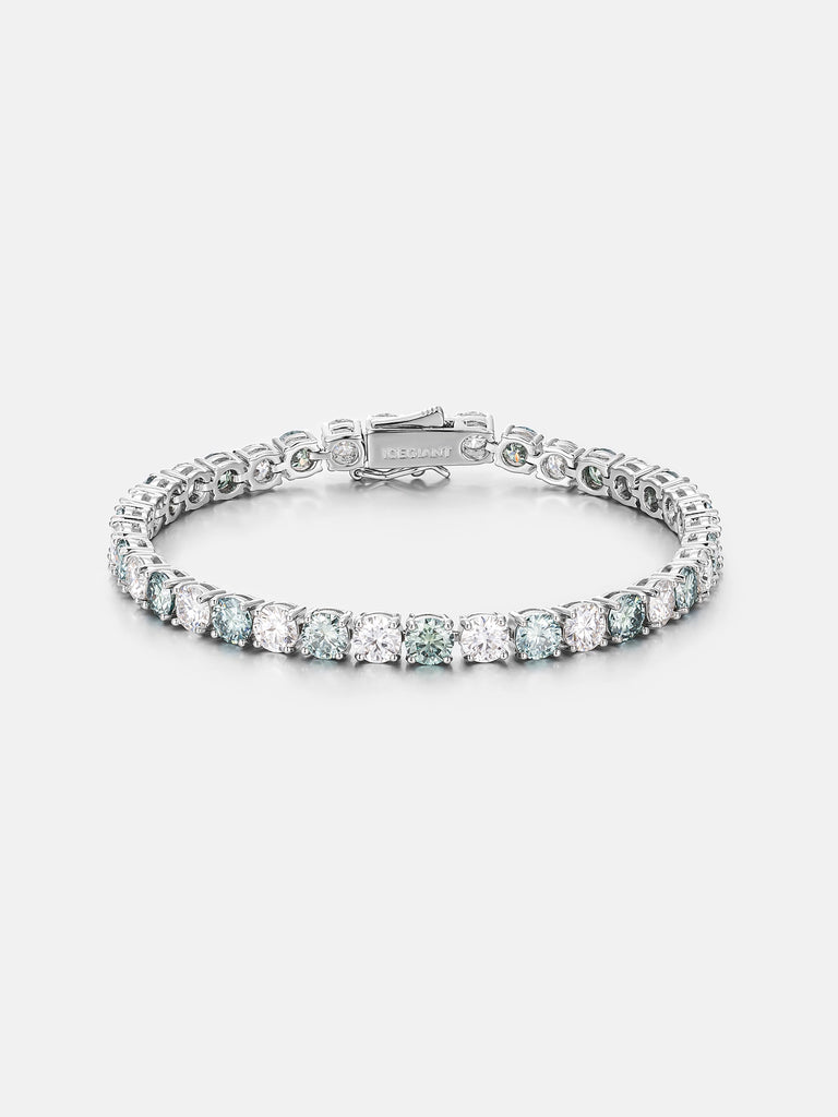 Blue & White Moissanite Tennis Chain Or Bracelet