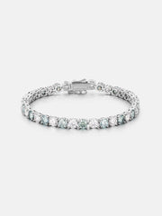 Blue & White Moissanite Tennis Bracelet