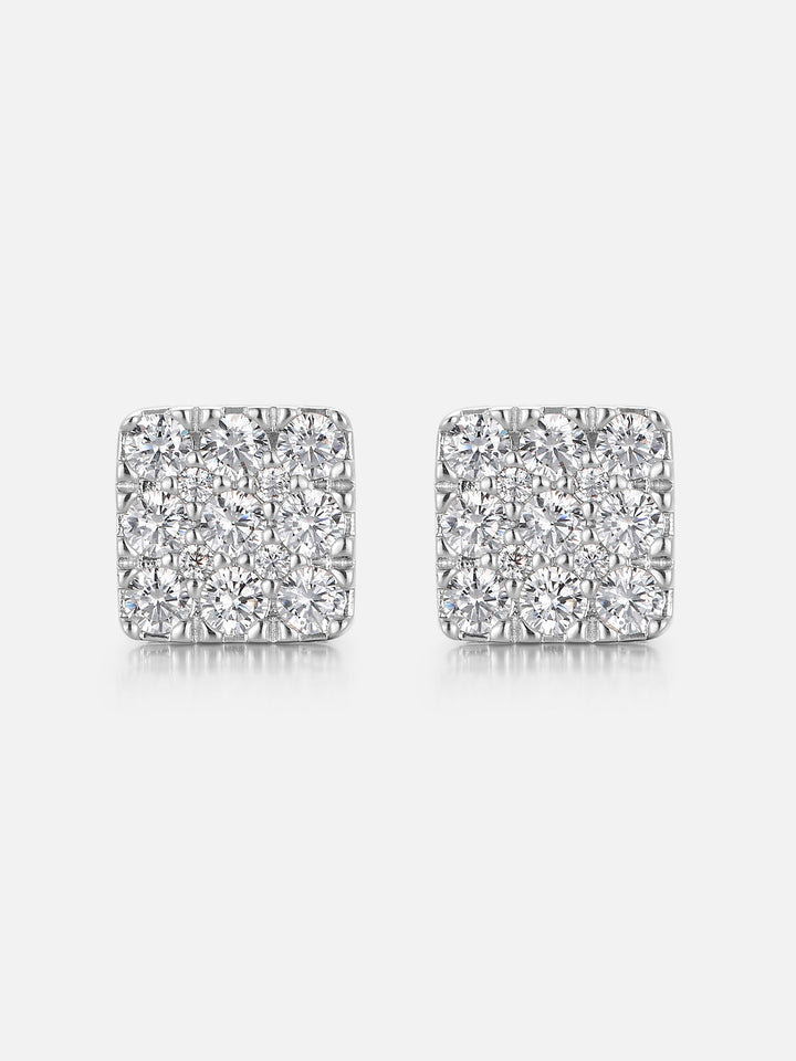 Square Mosaic Set Moissanite Earrings