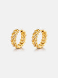 14K Solid Gold Moissanite Link Chain Hoop Earrings