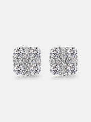 Mixed Size Moissanite Square Cluster Earrings