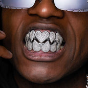 CUSTOM FULLY ICED HEART GRILLZ