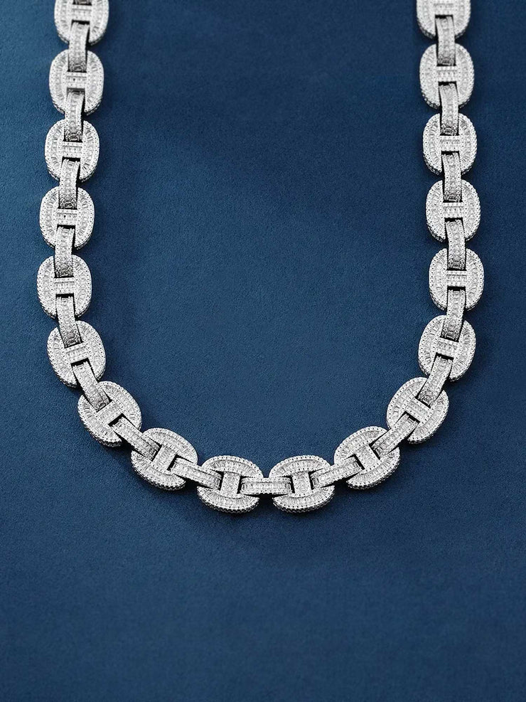 Made To Order 16mm Mariner Moissanite  Baguette Link Chain