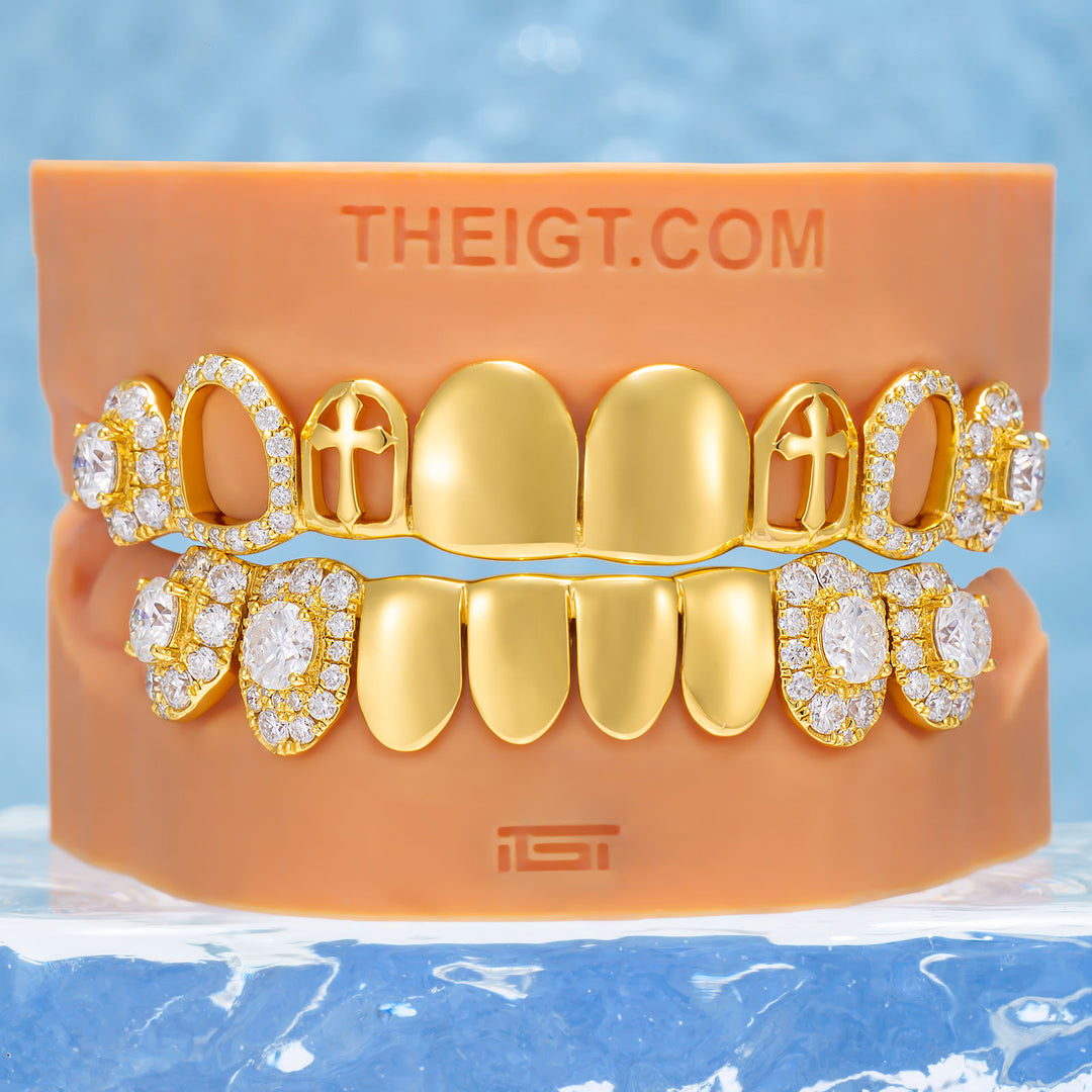 Polish Gold With Cross Grillz