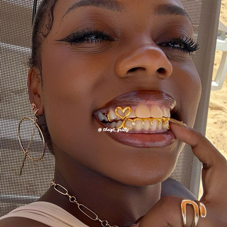 Diamond Heart & Wave Style Grillz