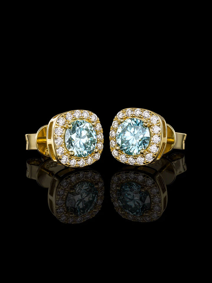 Square Stud Earrings - 3.4 Carat Total