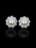 S925 Moissanite Pearl Stud Earrings