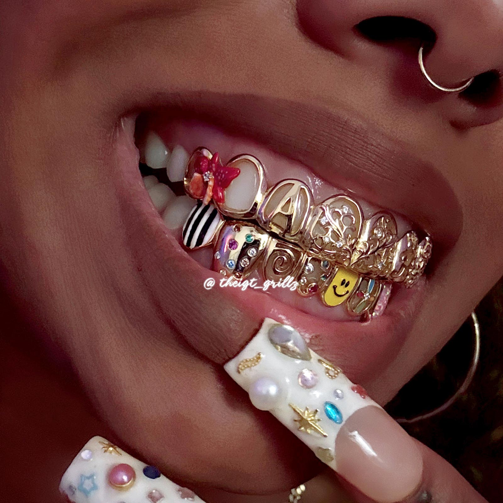 Colorful Enamel Floral Grillz