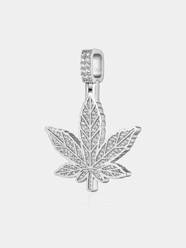 S925 Moissanite Cannabis Leaf Pendant