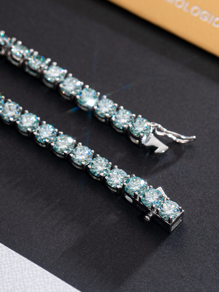 Rare Blue Moissanite Tennis Chain