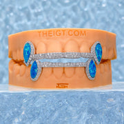 Iced 6 Teeth Connecting Bridge Opal Grillz Bar