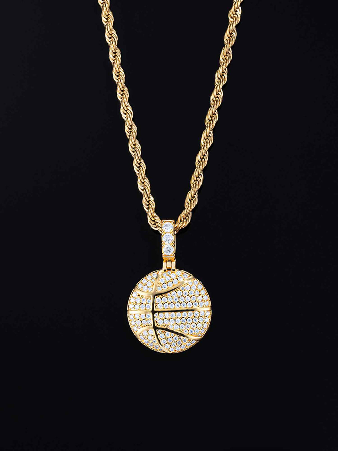 925 Sterling Silver Moissanite Basketball Pendant 1.2ct