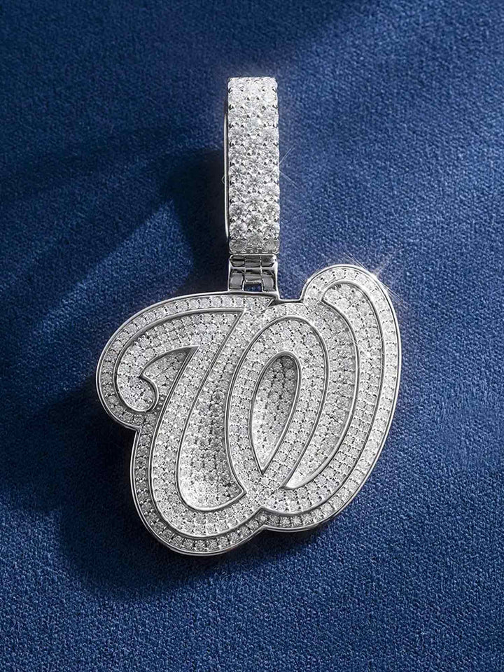 Custom W Initial Moissanite Pendant