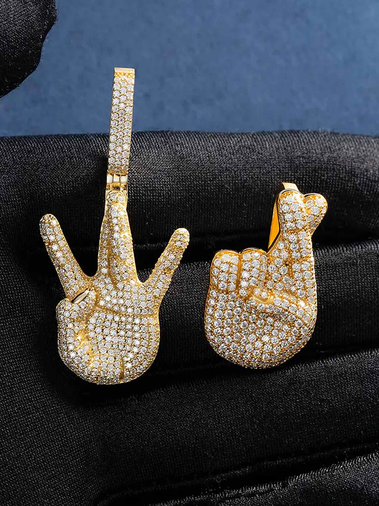 Moissanite West Side Hand Pendant