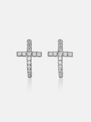 Moissanite Cross Hoop Errings