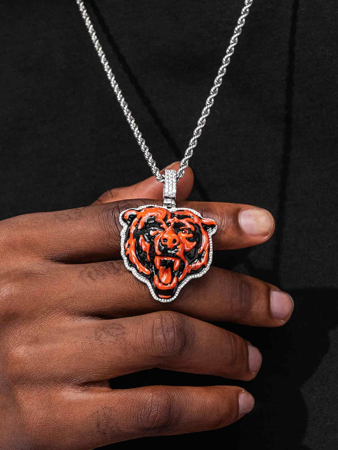 Made To Order Moissanite Enamel Bear Pendant