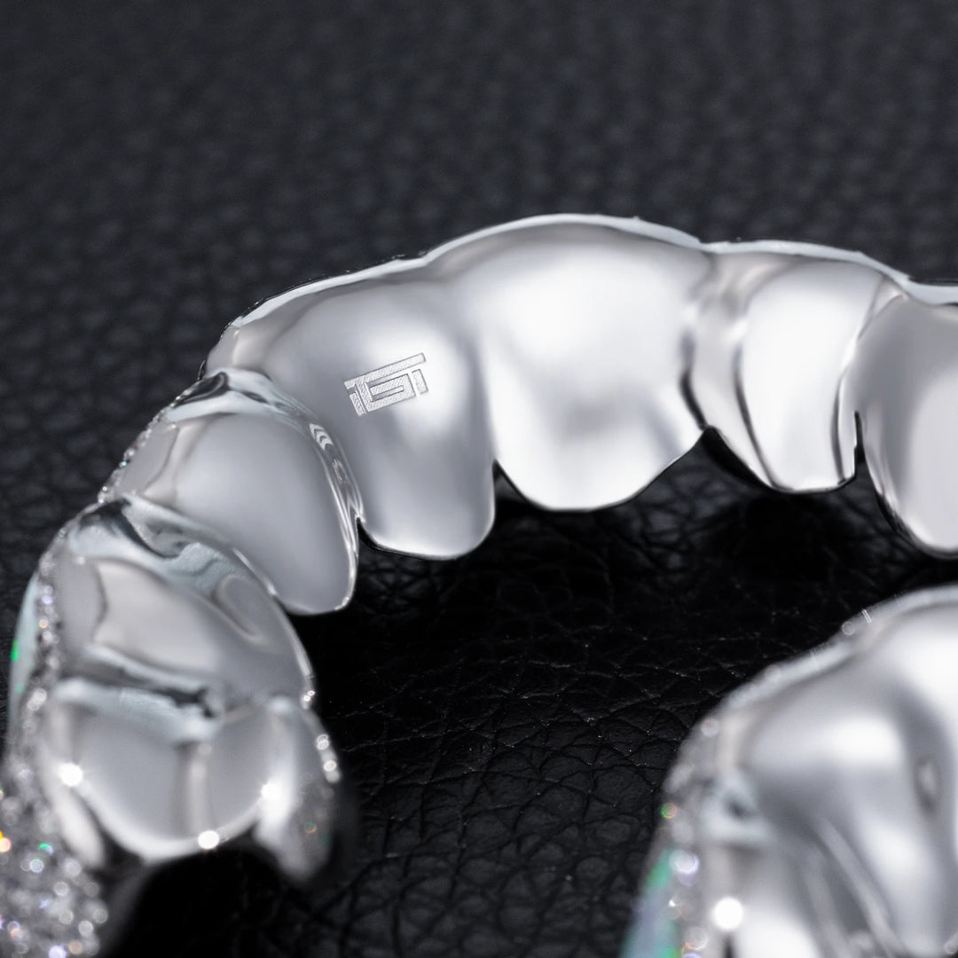 Pave Setting Opal Diamond Grillz