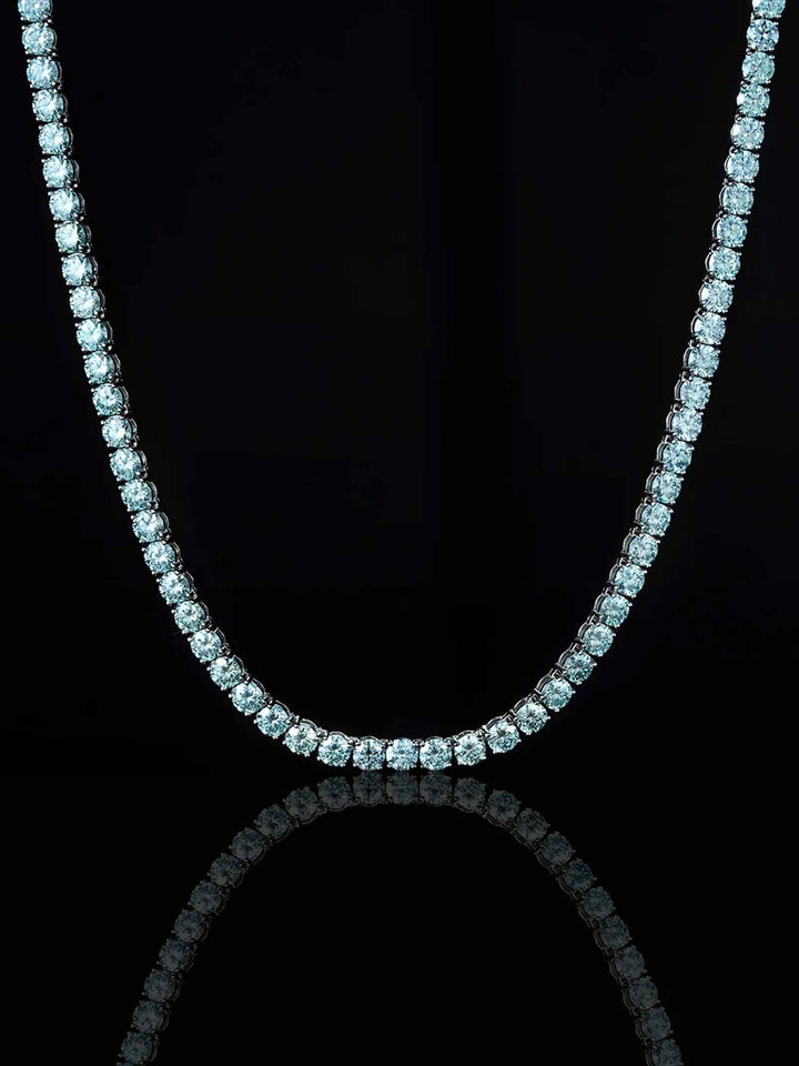 S925 Rare Blue Moissanite Tennis Chain