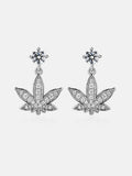 Cannabis Leaf Dangle Moissanite Stud Earrings