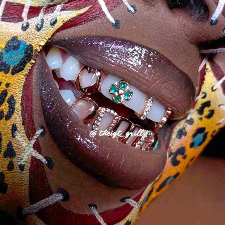 Open Face Pink Charm Grillz