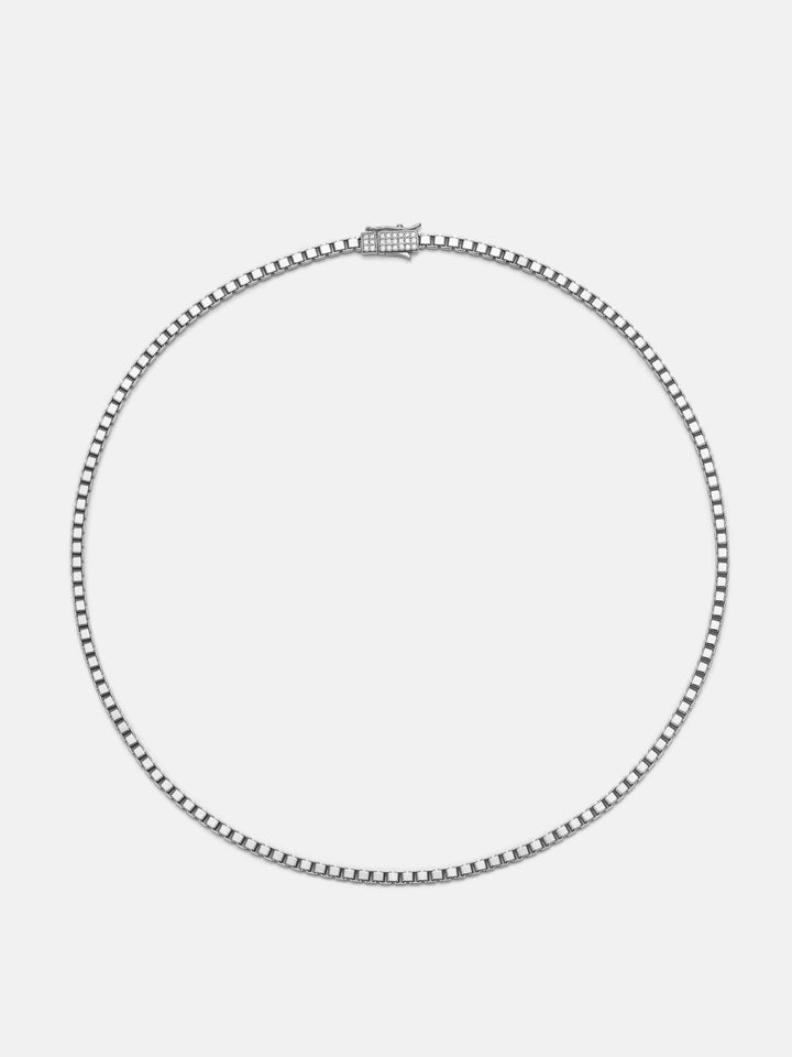 3mm Square Box Chain With Moissanite Clasp