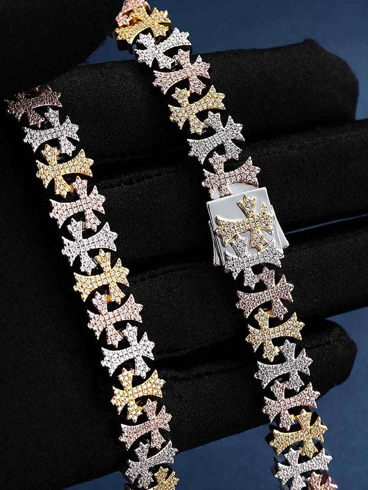 Made to Order 12mm Moissanite Fleuree Cross Bracelet