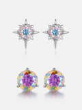 $199 Get Two Pairs Of Rainbow Moissanite Earrings