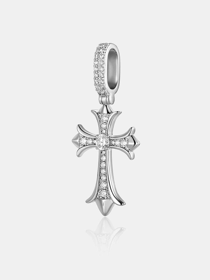 S925 Moissanite Catholic Cross Pendant