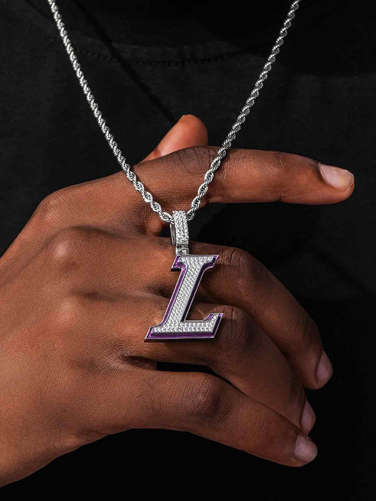 Custom Made L Moissanite Pendant