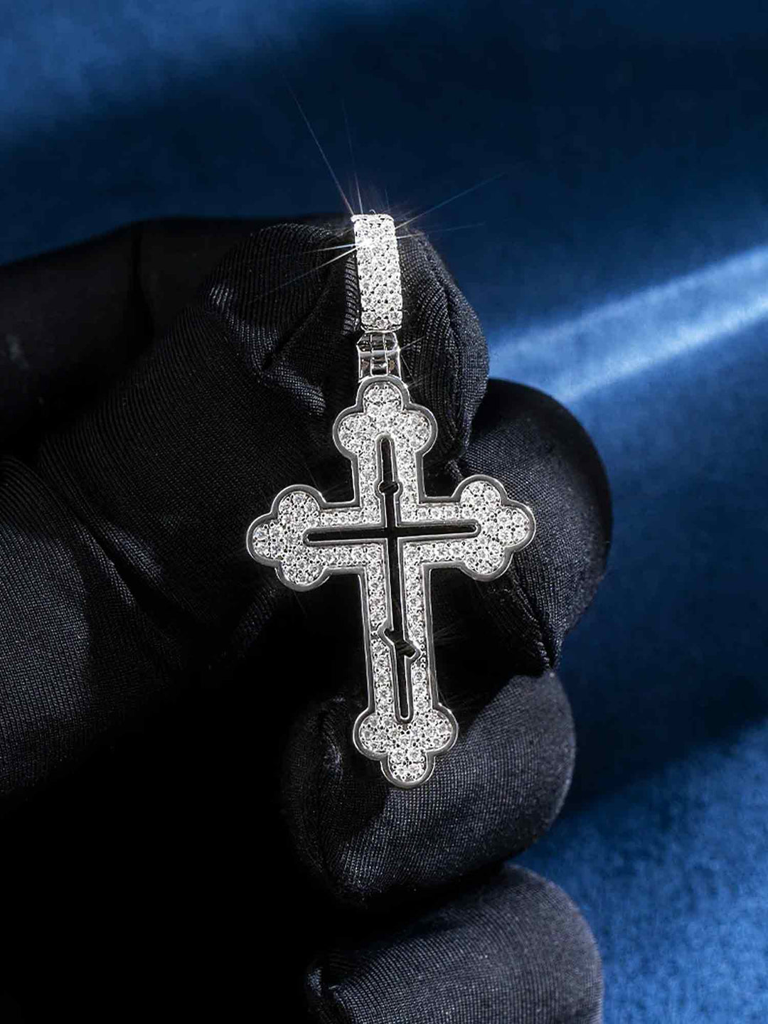 S925 moissanite Micro Cross Pendant