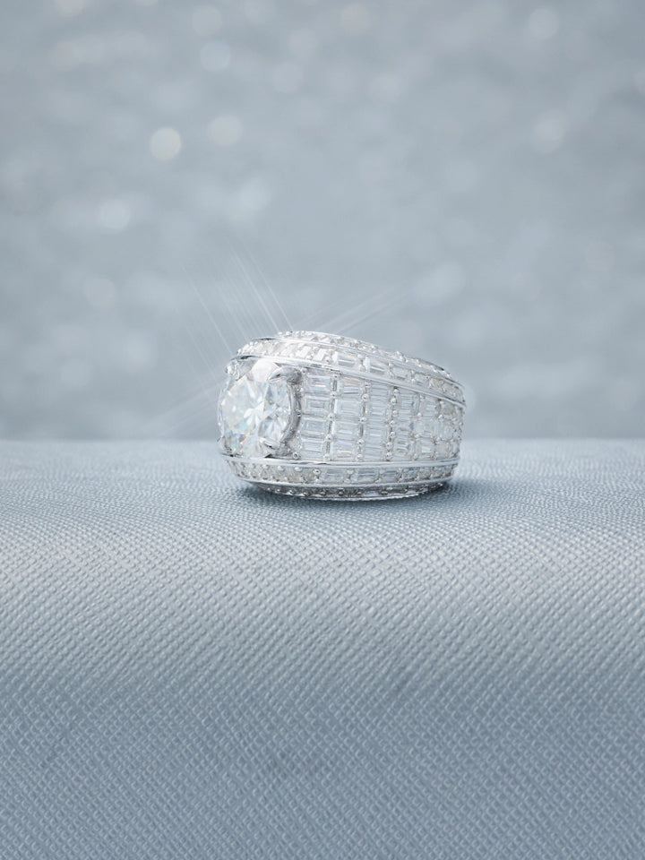 Custom 4CT Moissanite & Baguette Cut Ring