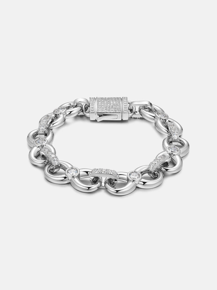 12MM Plain Infinity Bracelet With Moissanite Clasp