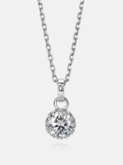 1CT Moissanite Solitaire Adjustable Necklace