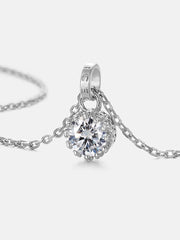 1CT Moissanite Solitaire Adjustable Necklace