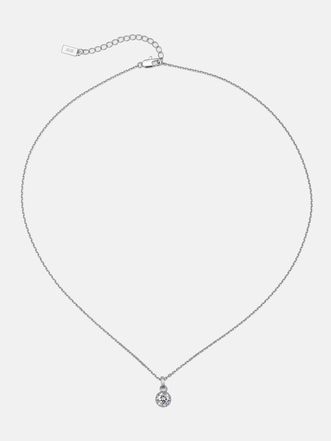 1CT Moissanite Solitaire Adjustable Necklace