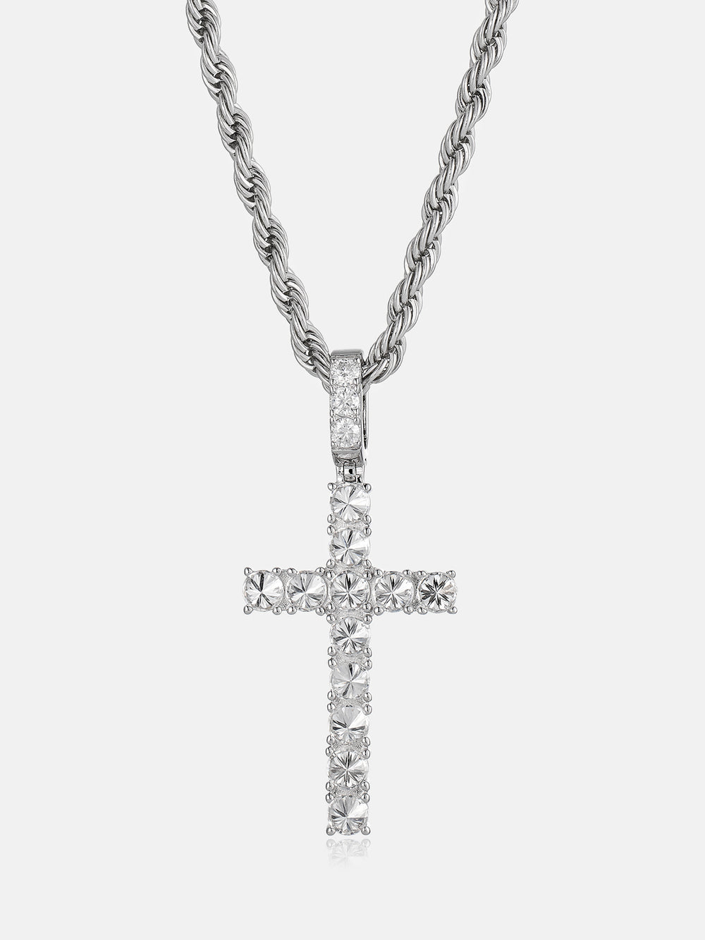 2.1CTW Reverse Set Moissanite Cross Pendant