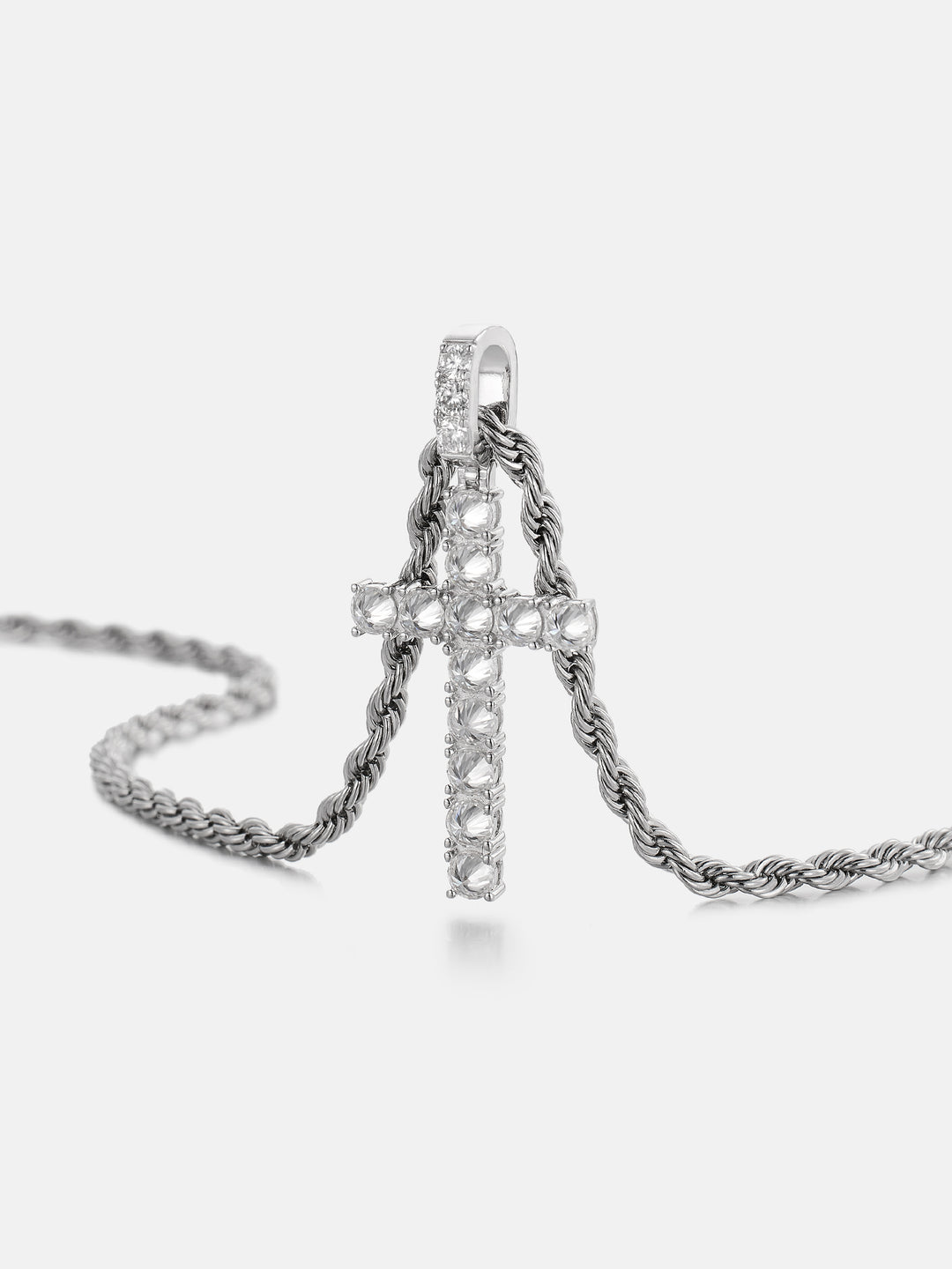 2.1CTW Reverse Set Moissanite Cross Pendant