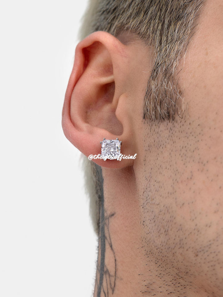 2.5CT Asscher Solitaire Moissanite Earrings