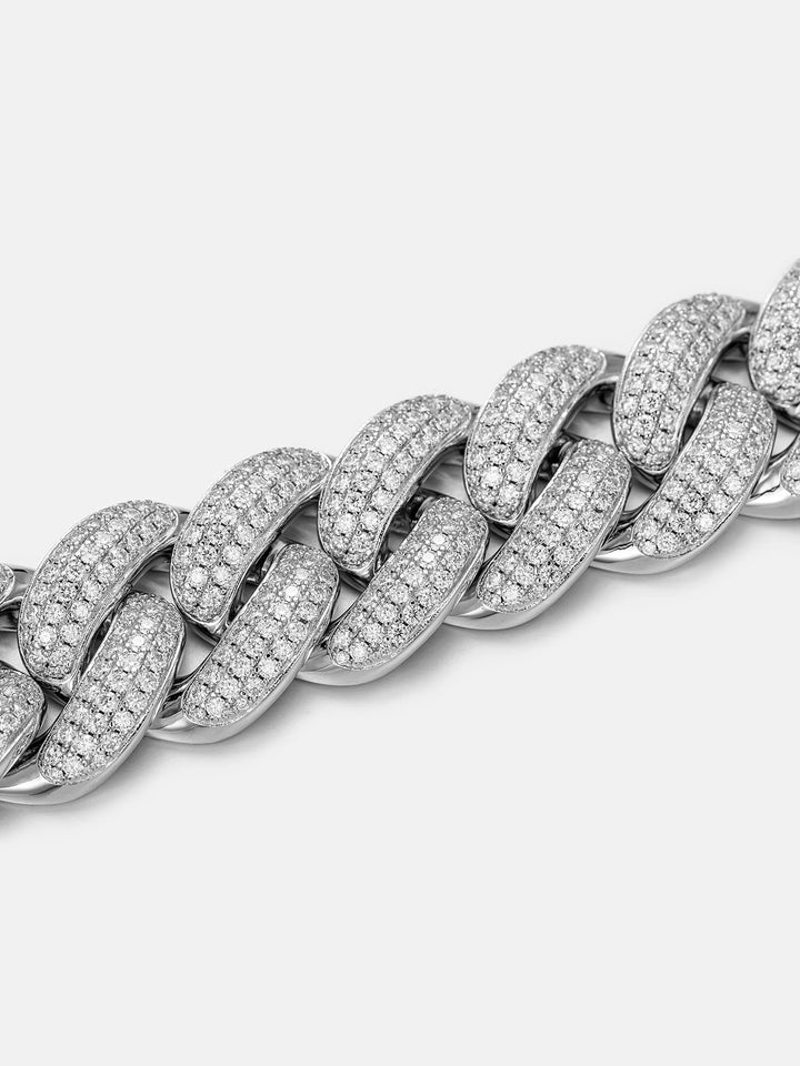 20mm Four Rows Moissanite Cuban Bracelet