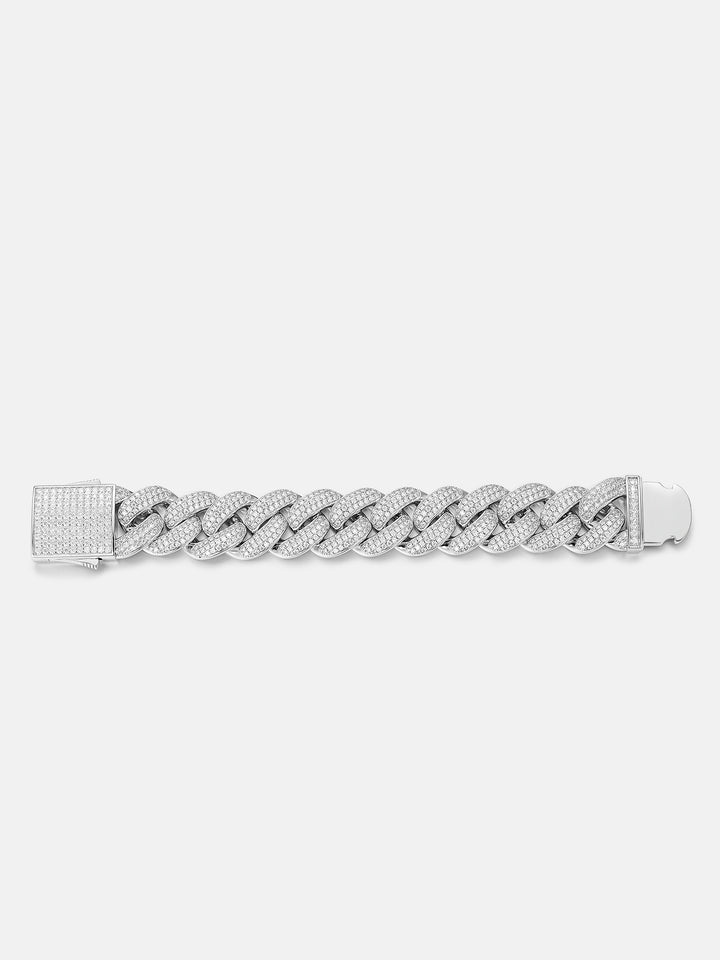 20mm Four Rows Moissanite Cuban Bracelet