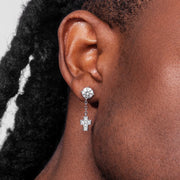 S925 Cross Dangle Moissanite Stud Earrings