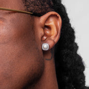 S925 Moissanite & Pearl Square Stud Earrings