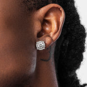 S925 Round Cut Moissanite Polygon Earrings