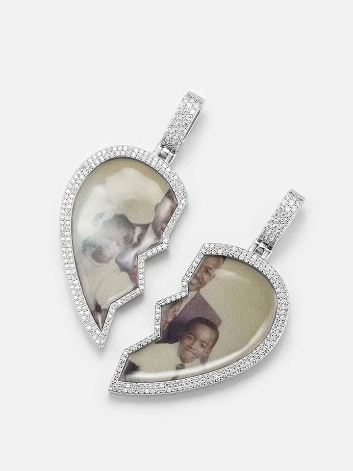 Custom Broke Heart Photo Pendant