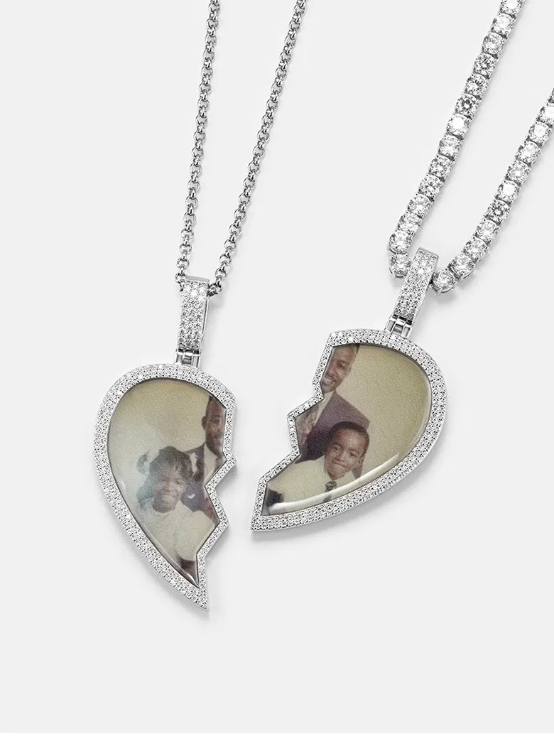 Custom Broke Heart Photo Pendant