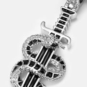 S925 Moissanite Snake & Sword Pendant