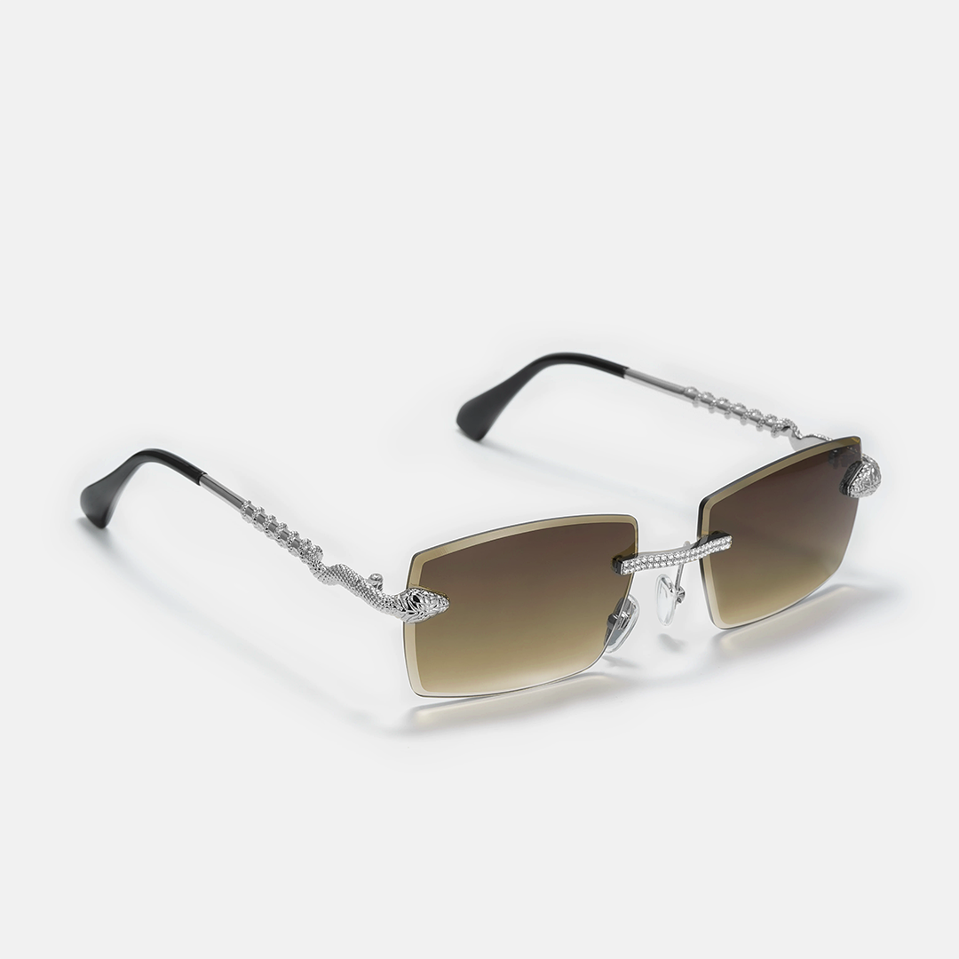 Custom Snake Moissanite Sunglasses In White Gold