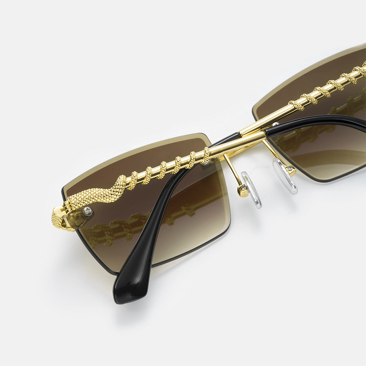 Custom Snake Moissanite Sunglasses In Yellow Gold