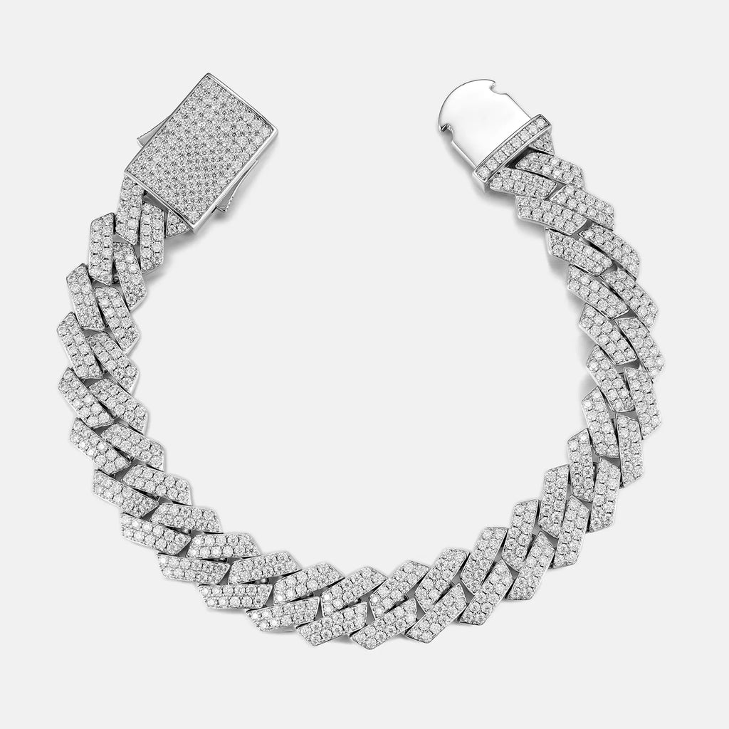 S925 Moissanite Prong Cuban Bracelet – ICEGIANT